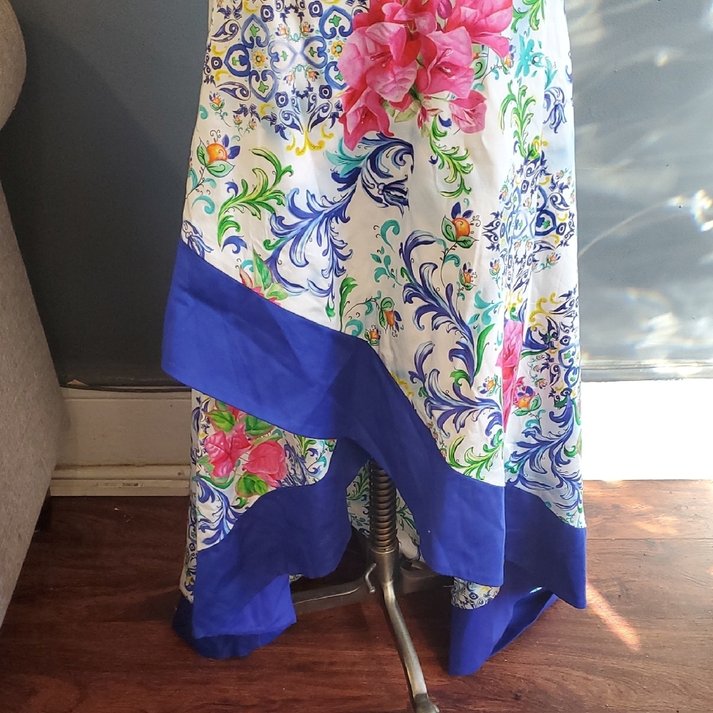 Nwt Boston Proper Floral Dress in Blue and White - Picture 3 of 16